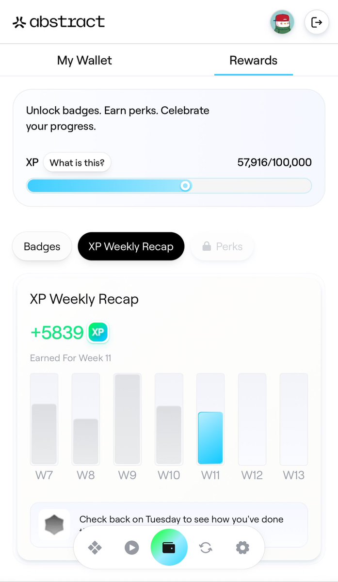 Two months gone and I am still using <a href="/AbstractChain/">Abstract</a> regularly. Far from a power user, I have a gradually earned XP every week through recurring on-chain transactions + I try new apps without a ton of upvotes. Abstract is continuously evolving and I look forward to what’s next.
