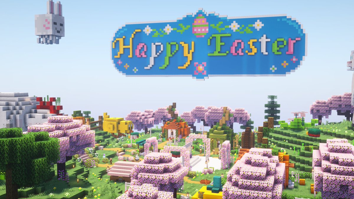 IgnitorSMP's tweet photo. Are you doing anything SPECIAL for #easter in your #Minecraft worlds?👀

Here's the Easter District on the #IgnitorSMP spearheaded by DippyBlether &amp; SandySparkles for some inspiration!💭 https://t.co/LXT1qkTzcX
