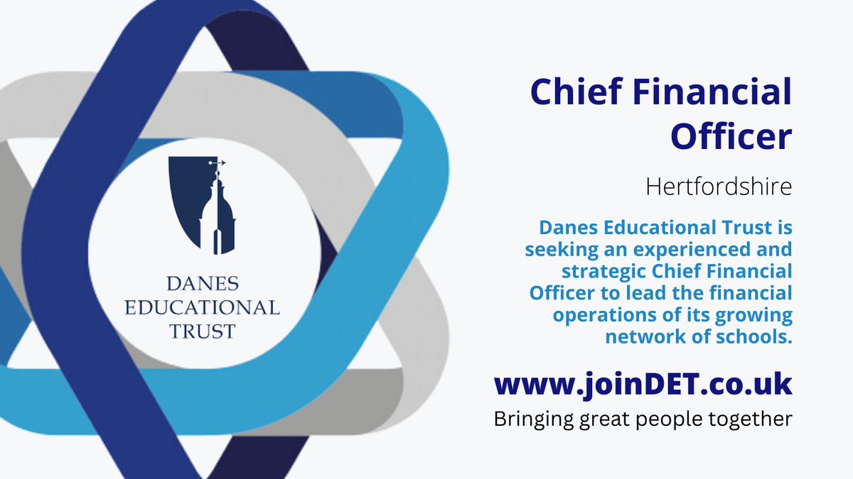 Liz Hayden (@lizhaydhr) on Twitter photo <a href="/SatisEducation/">Satis Education</a> are delighted to bring news of a fabulous Chief Financial Officer role with <a href="/DanesEdTrust/">Danes Ed Trust</a>. Click on the link and get in touch with the team to find out more!
#ChiefFinancialOfficer #BringingGreatPeopleTogether <a href="/SatisEducation/">Satis Education</a> are delighted to bring news of a fabulous Chief Financial Officer role with <a href="/DanesEdTrust/">Danes Ed Trust</a>. Click on the link and get in touch with the team to find out more!
#ChiefFinancialOfficer #BringingGreatPeopleTogether