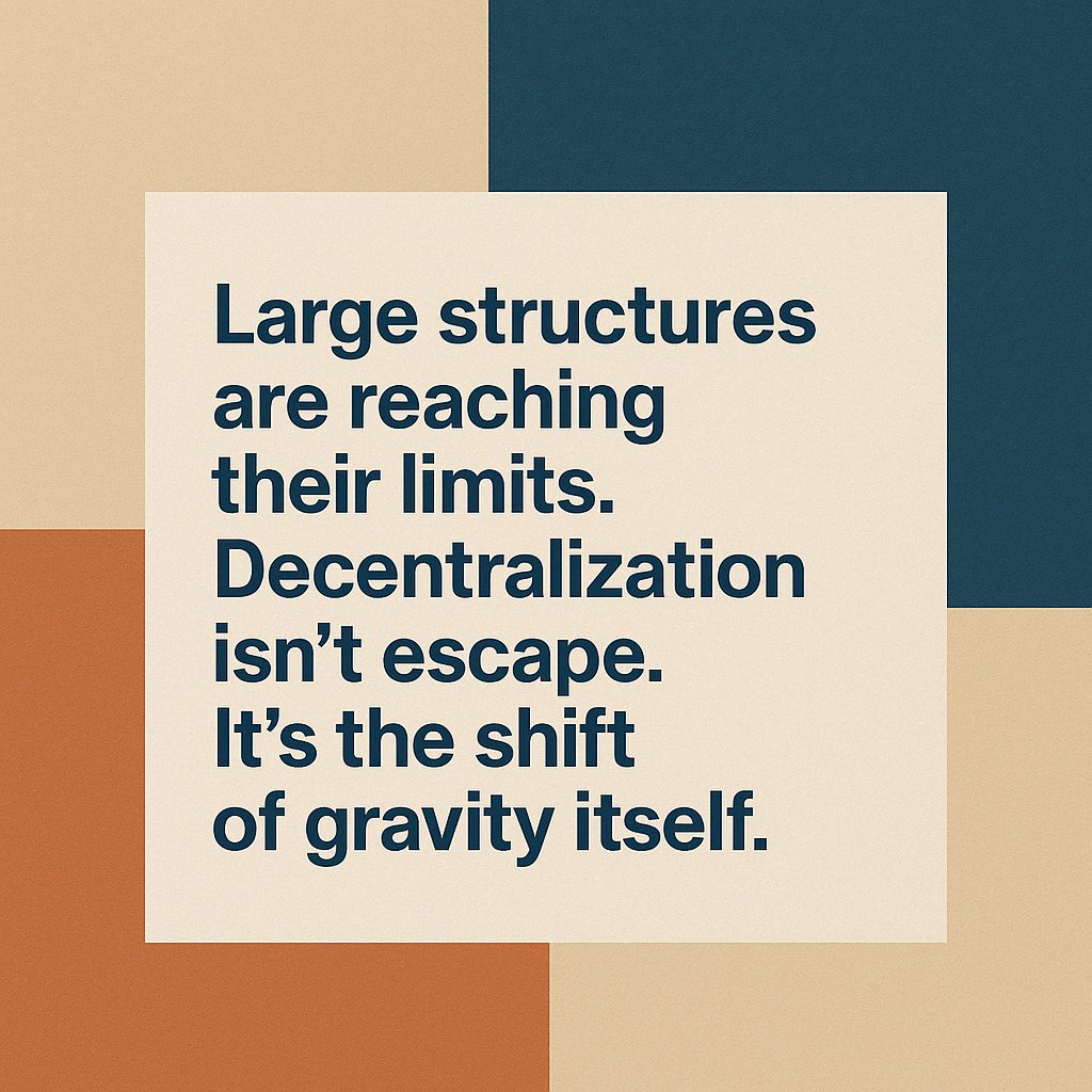 morikei20's tweet image. Film, music, even corporations—large structures are reaching their limits.
The era of big budgets is giving way to small, deep resonance.
This isn’t collapse. It’s transformation.
Decentralization isn’t escape.
It’s the shift of gravity itself.

#ZONEproject #Web3 #CulturalShift…