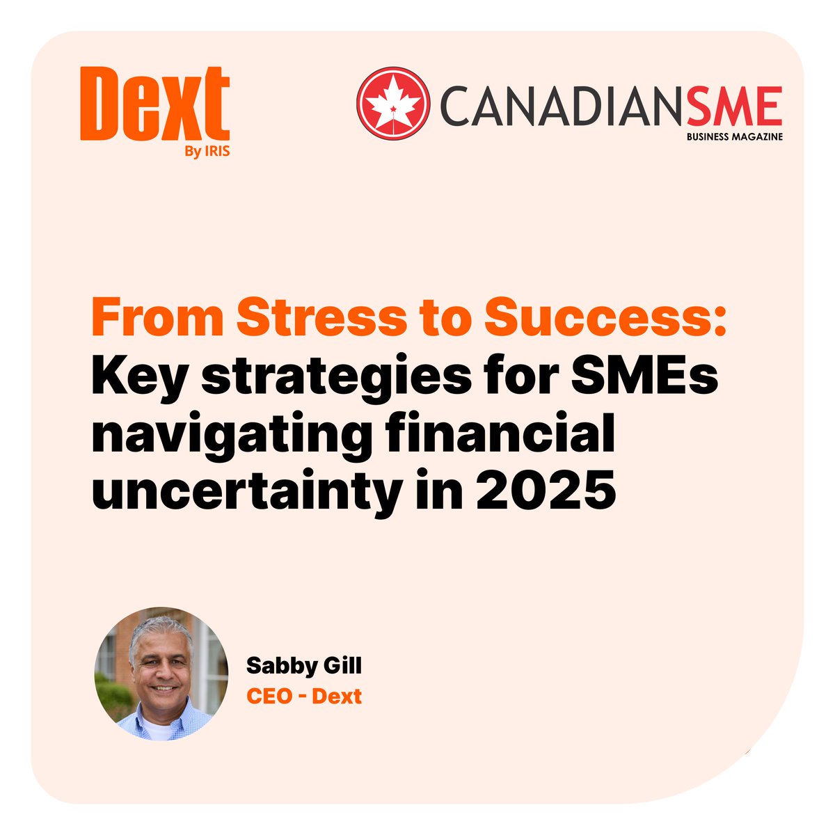Dext (@dextofficial) on Twitter photo Canadian SMBs face major uncertainty - from U.S. trade tensions to election-year shifts.
In <a href="/canadian_sme/">CanadianSME Small Business Magazine</a>, CEO Sabby Gill shares how AI & real-time data can help leaders:
β
Plan smarter
β
Move faster
β
Stay resilient
Nowβs the time to future-proof. π
canadiansme.ca/from-stress-to⦠Canadian SMBs face major uncertainty - from U.S. trade tensions to election-year shifts.
In <a href="/canadian_sme/">CanadianSME Small Business Magazine</a>, CEO Sabby Gill shares how AI & real-time data can help leaders:
β
Plan smarter
β
Move faster
β
Stay resilient
Nowβs the time to future-proof. π
canadiansme.ca/from-stress-toβ¦