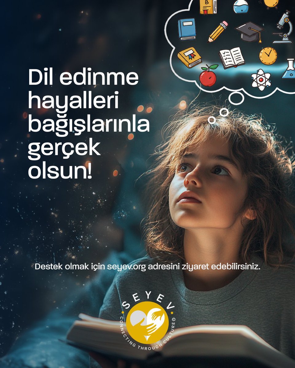 Yabancı dil öğrenmek isteyen bir çocuğun hayallerine ortak olun. SEYEV’e destek verin, dil ediniminde eşit fırsatlara sahip bir nesil yetiştirelim. Güçlü bir gelecek için birlikte adım atalım! 💛