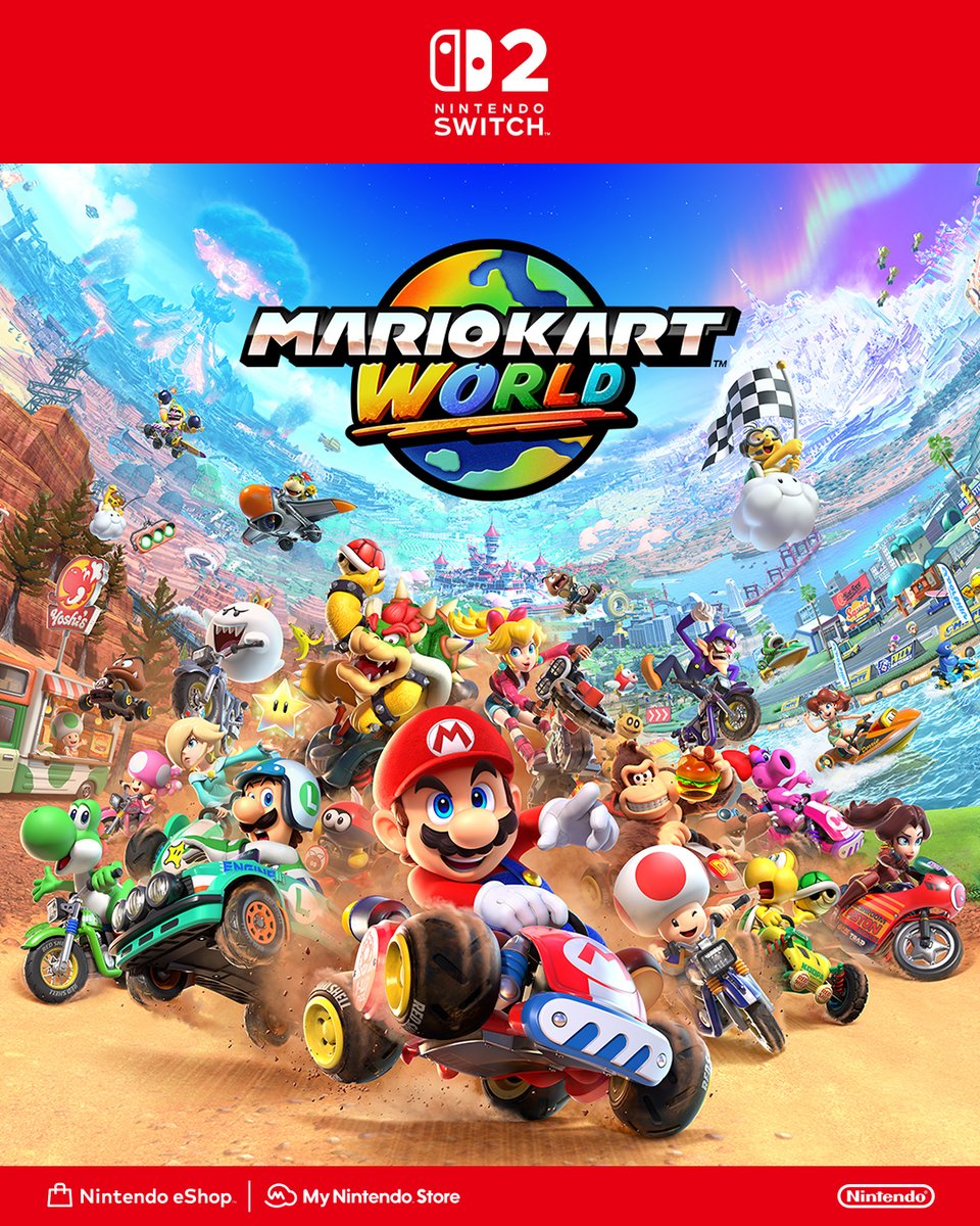 Un intero mondo è la tua pista in #MarioKartWorld, in arrivo il 5 giugno in esclusiva per #NintendoSwitch2!