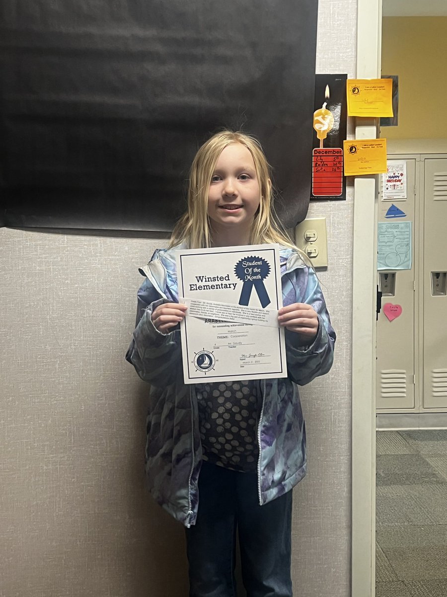 Congrats Bella on being the Student of the month!