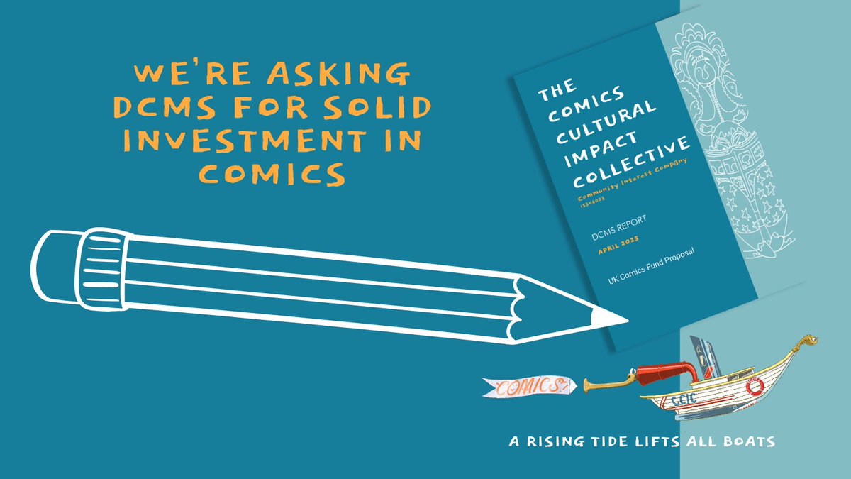 We’ve added our support to the Comics Cultural Impact Collective’s report, asking for investment in comics. 

Read it at public.3.basecamp.com/p/uGFiRwafLYtE… to see how support from the government could provide new opportunities for everyone in comics - and sign at forms.gle/mk6iTZK9yUDV7E….