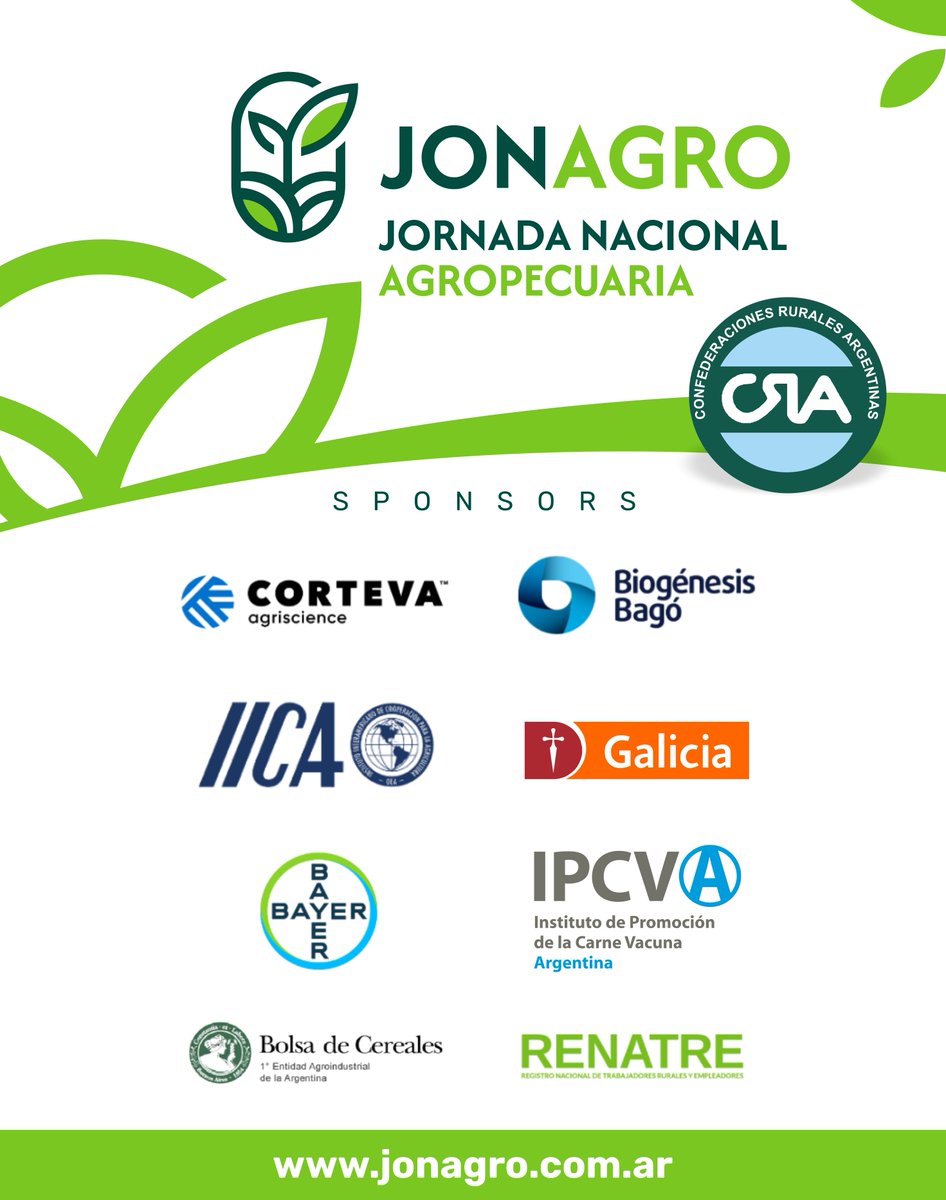 CRAprensa's tweet photo. #JONAGRO2025 | Nos acompañan: https://t.co/yAlS29Q6ZI