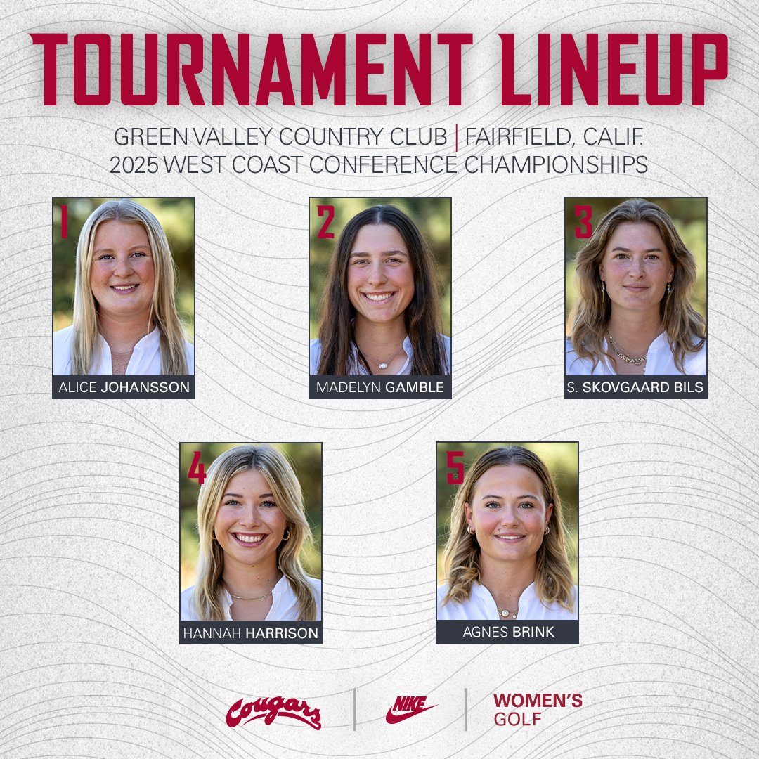 𝙏𝙝𝙚 𝘾𝙤𝙪𝙜𝙨 𝙖𝙧𝙚 𝙖𝙩 𝙩𝙝𝙚 𝙒𝘾𝘾 𝘾𝙝𝙖𝙢𝙥𝙞𝙤𝙣𝙨𝙝𝙞𝙥𝙨!

OPENING ROUND | 18 Holes | 7:30 am

LIVE SCORING | shorturl.at/0P3H7

#GoCougs | #WAZZU