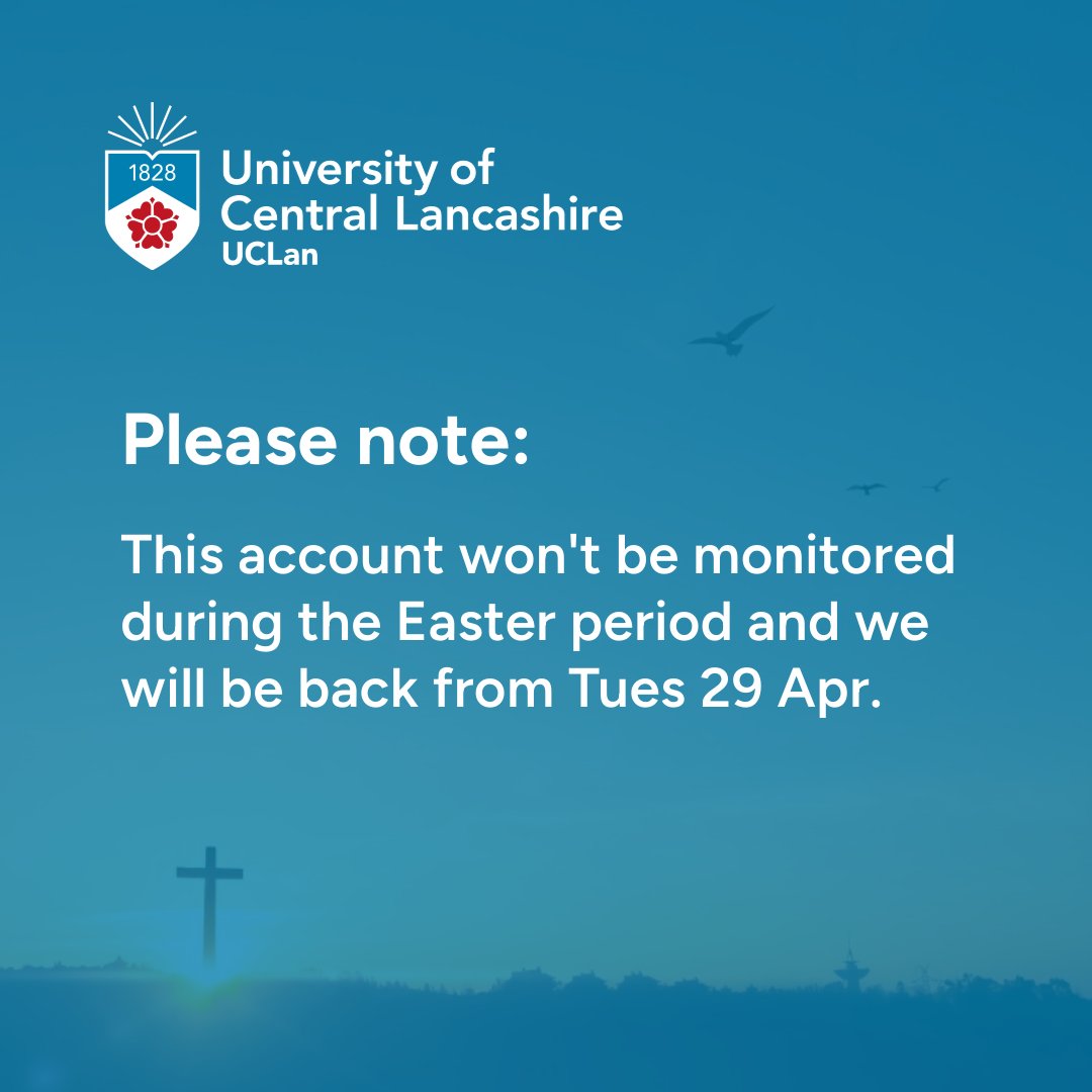 We hope our followers have a wonderful weekend over the Easter Bank Holidays! 🌹
 
Please note: we won't be monitoring this account during this period and we will be back from Tues 29 Apr. 

Students can contact our Security Team 24/7 or you can ring 999 for any emergencies.