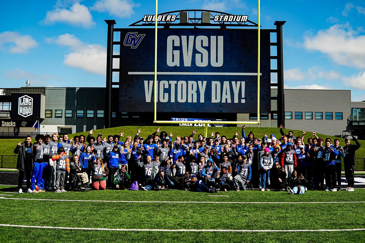 gvsufootball's tweet photo. Scenes from yesterday’s Victory Day 😁

#AnchorUp | #WAWG https://t.co/WFBwlWZQM9