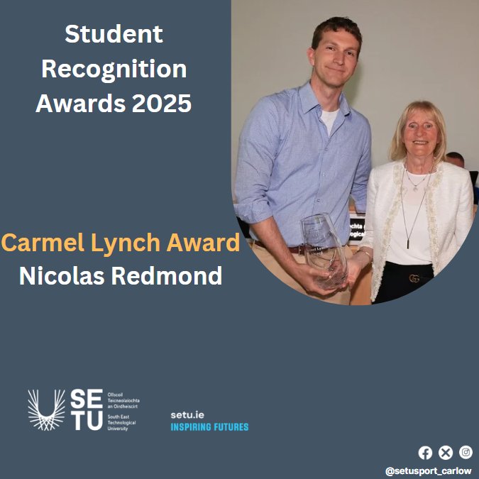 🏆 Carmel Lynch Award – 2025
The award goes to Nicolas Redmond🇨🇦
An ice hockey player turned passionate hurler, Nick moved from Canada to pursue the sport he loves — becoming the first international student ever named to a Fitzgibbon Cup panel.

A leader. A friend. A legacy.👏
