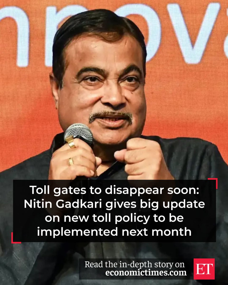 marketsday's tweet image. 🚗💨 Nitin Gadkari says toll gates are on their way out! New GPS-based tolling is about to change how we hit the highways. No queues, no honks, just smooth rides (and smoother wallets?).

🛣️tinyurl.com/2454g3fg

 #TollTech #GadkariGoals #SmartIndia