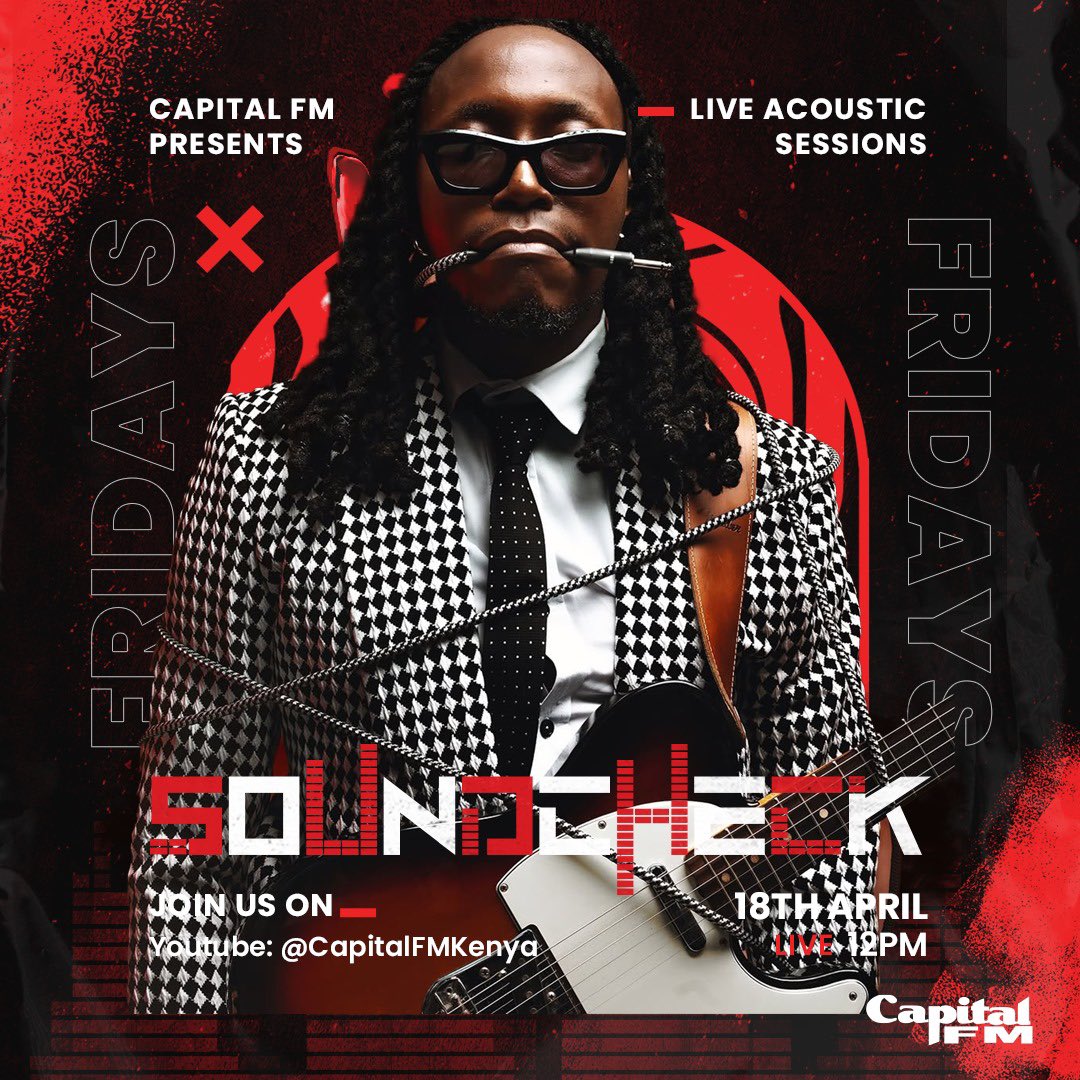 CapitalFMKenya's tweet photo. .@Bensoulmusic is here to make your Good Friday even better!
Set your reminder for Friday, 18th April at 12 PM to catch this acoustic performance on our YouTube channel.
#CapitalSoundcheck #SUDAHNATION https://t.co/Kpg2HML2pS