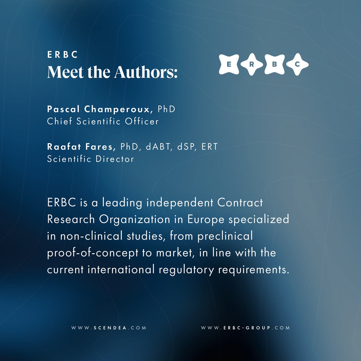 scendea's tweet image. Meet the authors of our latest whitepaper &quot;Lead Oprimisation &amp;amp; Drug-Induced Cardiotoxicity&quot;,written in collaboration with ERBC. For drug development and regulatory affairs support, book a meeting with our team of experts scendea.com/contact
- 
#ERBC #regulatorysupport