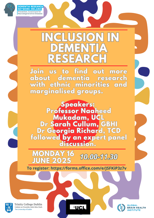 Dementia Research Network Ireland (@drnire) on Twitter photo ✨DRNI are delighted to introduce our next webinar, Inclusion in dementia research!
🤝This extended webinar will feature speakers <a href="/Naaheed_Mukadam/">Naaheed Mukadam</a> Sarah Cullum & <a href="/GeorgiaRRichard/">Georgia Richard</a> & an expert panel discussion.
🗓️Mon, 16 June
⏲️10.00-11.30
ℹ️To register: tinyurl.com/bdhpw8at ✨DRNI are delighted to introduce our next webinar, Inclusion in dementia research!
🤝This extended webinar will feature speakers <a href="/Naaheed_Mukadam/">Naaheed Mukadam</a> Sarah Cullum & <a href="/GeorgiaRRichard/">Georgia Richard</a> & an expert panel discussion.
🗓️Mon, 16 June
⏲️10.00-11.30
ℹ️To register: tinyurl.com/bdhpw8at