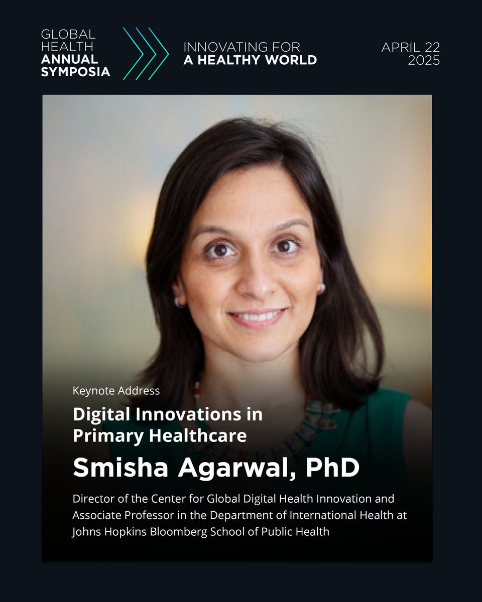 Keynote Spotlight: Digital Innovations in Primary Healthcare. Join Dr. Smisha Agarwal as she discusses how digital innovations and data-driven strategies are transforming primary healthcare globally.

📍 April 22 | #GlobalHealthSymposium
🔗 Register here: bcm.edu/community/glob…