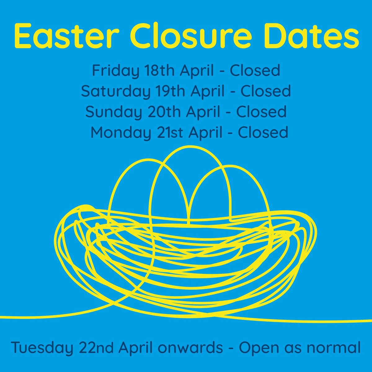 Wishing all of our members a cracking Bank Holiday!🥚