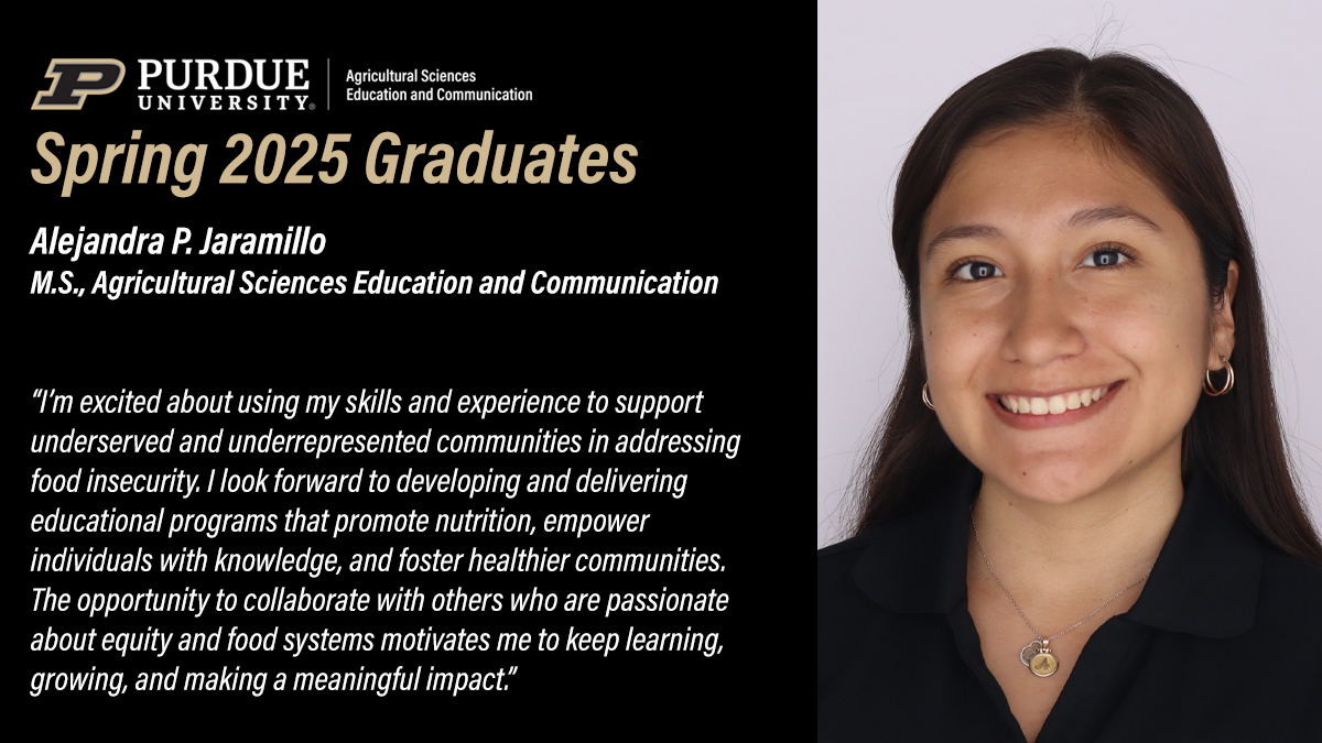 Purdue ASEC (@purdueasec) on Twitter photo Please join us in recognizing our <a href="/PurdueAg/">Purdue Agriculture</a> May graduates. Today, we congratulate Alejandra P. Jaramillo <a href="/GradPurdue/">Purdue Office of VP for Grad Students & Postdocs</a>. bit.ly/4luxhkP Please join us in recognizing our <a href="/PurdueAg/">Purdue Agriculture</a> May graduates. Today, we congratulate Alejandra P. Jaramillo <a href="/GradPurdue/">Purdue Office of VP for Grad Students & Postdocs</a>. bit.ly/4luxhkP