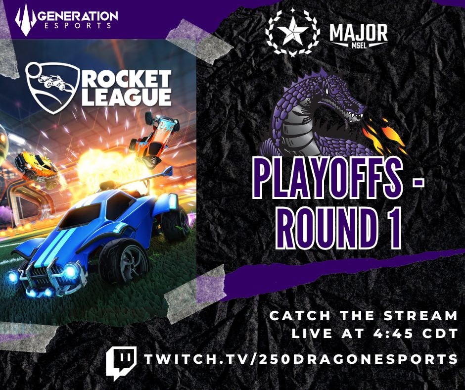 Tonight, your PCMS Dragons will be entering the <a href="/MSELesports/">Middle School Esports League</a>  Spring Major Playoffs - Round 1 for Rocket League 3v3.  Come support our scholar gamers tonight at 4:45 cdt at twitch.tv/250dragonespor… <a href="/JoinGenEsports/">Generation Esports</a>  <a href="/DragonActivity/">Pittsburg Dragon Activities</a>   Good Luck Dragons! #esportsedu