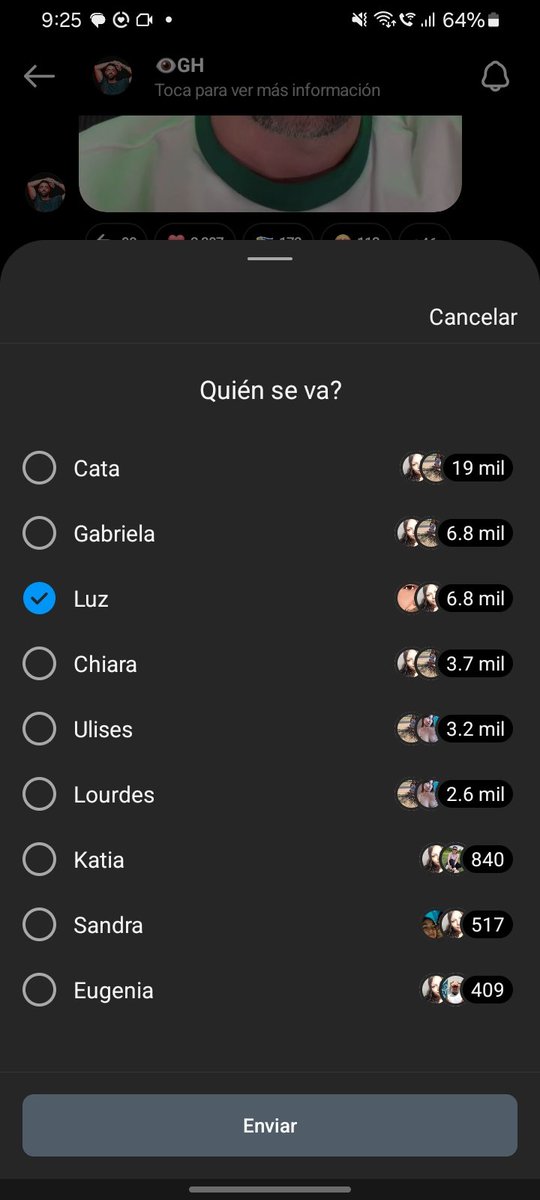 #GranHermano estas encuestas en Instagram han coincido que nunca sale el que queda en primero y siempre se van los que quedan en 2º o 3º

Está semana 
1º Cata
2º Gabriela 
3º Luz

Creo que Luz tiene las de perder 
La mayoría de los fandom van en contra de ella