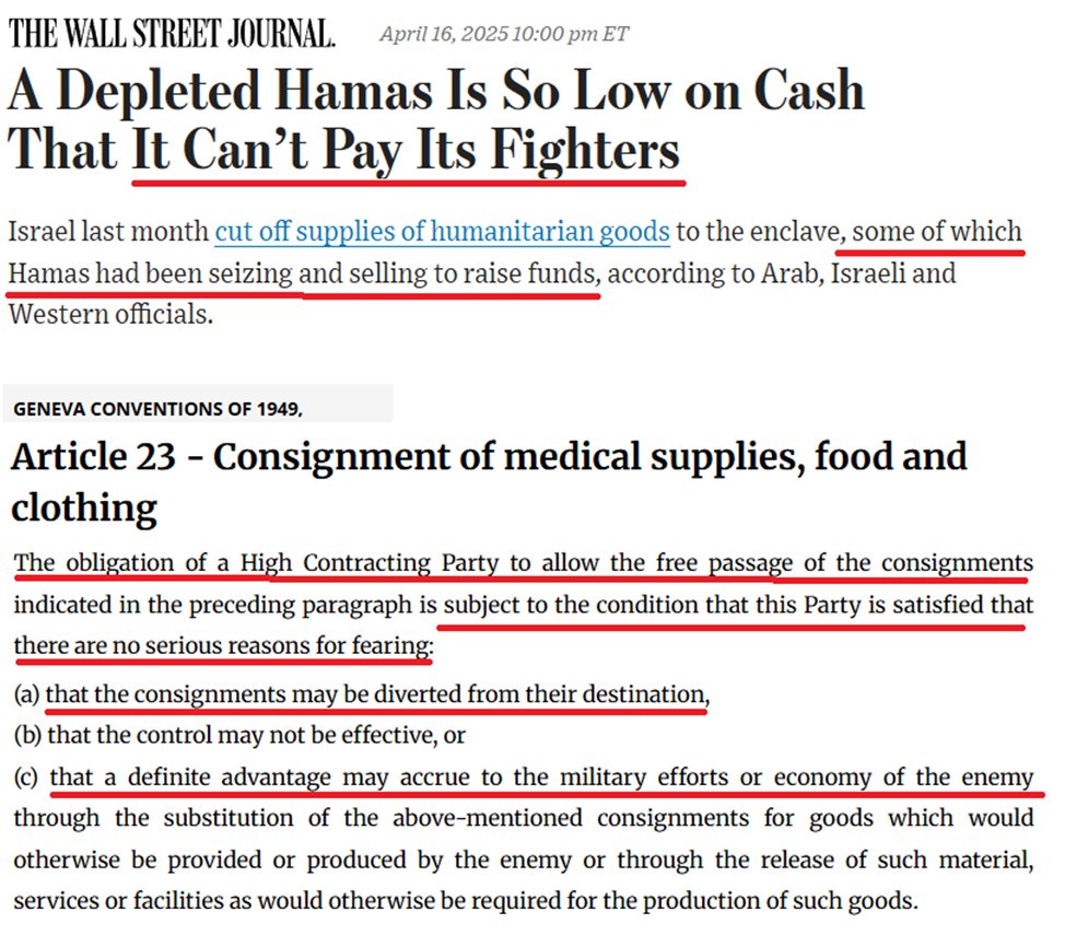 Aizenberg (@aizenberg55) on Twitter photo Important <a href="/WSJ/">The Wall Street Journal</a> article confirms Hamas stole Gaza aid—meant to be free—and sold it to fund its war machine. Israel therefore had no legal obligation to allow aid under Geneva law. It did so anyhow, yet still condemned for fake "intentional starvation" claims. Important <a href="/WSJ/">The Wall Street Journal</a> article confirms Hamas stole Gaza aid—meant to be free—and sold it to fund its war machine. Israel therefore had no legal obligation to allow aid under Geneva law. It did so anyhow, yet still condemned for fake "intentional starvation" claims.