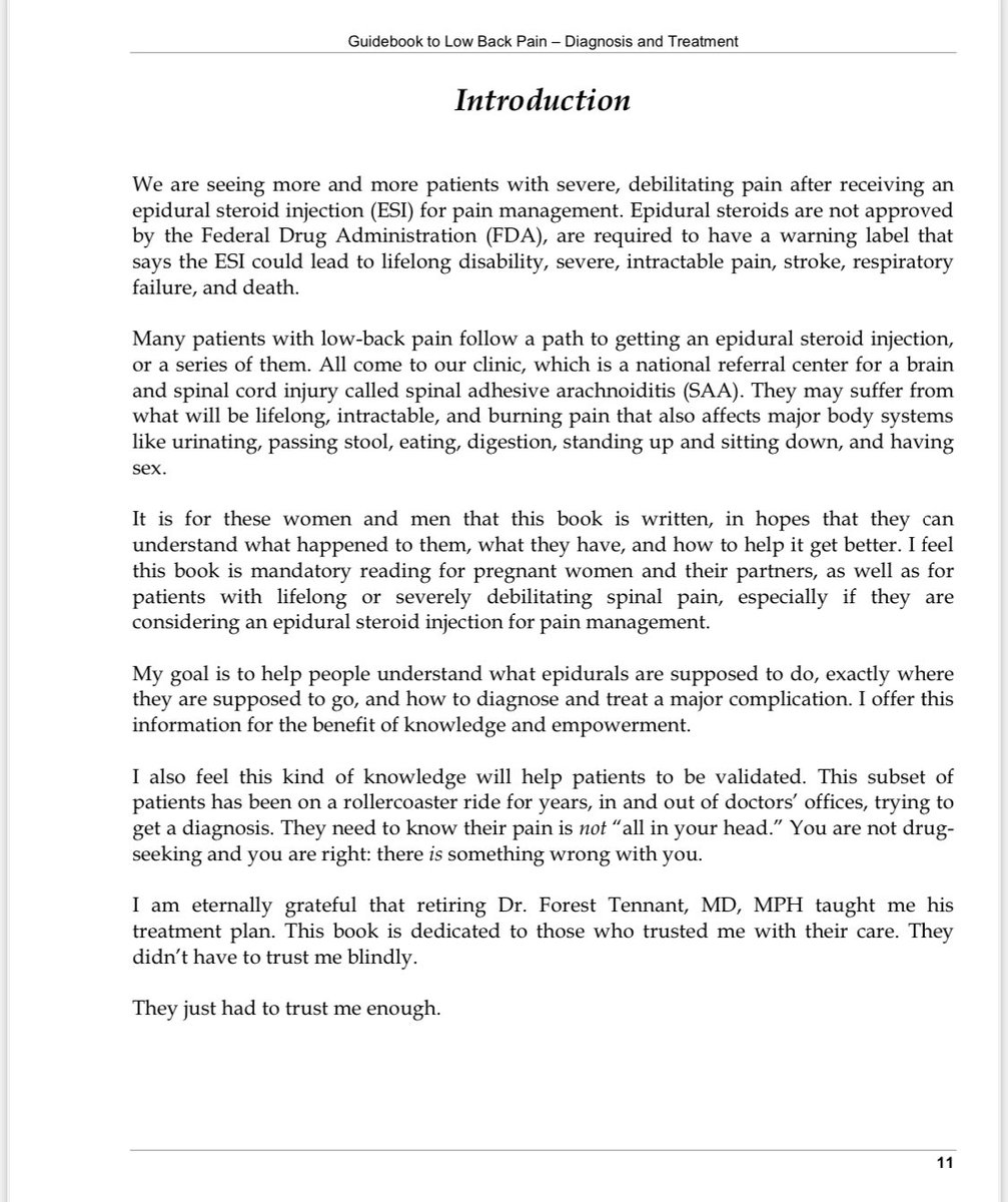 INTRODUCTION 

I saw a lot of back problems worsen after an Epidural Steroid Injection (ESI) of steroid. 

🔵A major concern is that ESIs are NOT FDA APPROVED. 
🟡The Black Box warning says that you can suffer stroke, permanent disability, respiratory failure, and death. 😳
