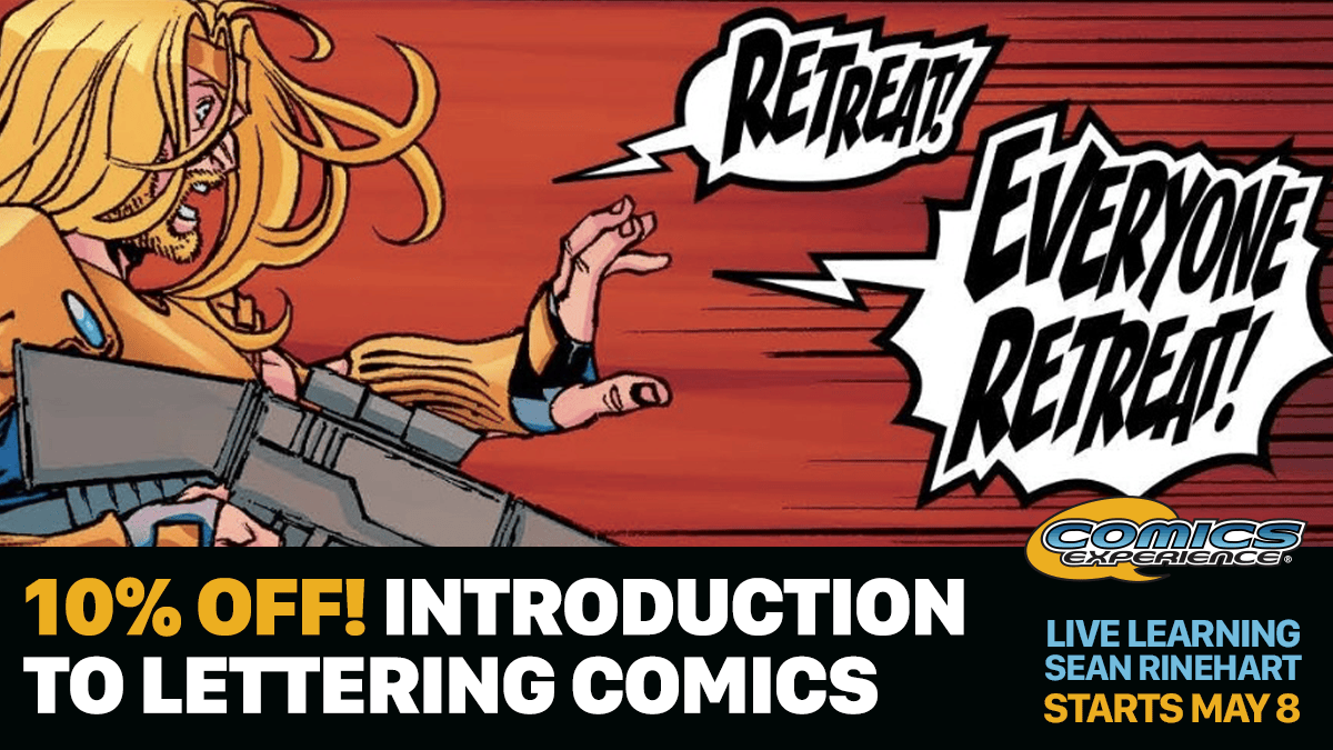 ComicExperience's tweet photo. Bad lettering screams amateur! @seanrinehart teaches pro lettering &amp; production. Work on real pages, build your portfolio. Get 10% off today! https://t.co/QWC6HGI2rU #comiclettering #comics https://t.co/LXiSY7MGDQ