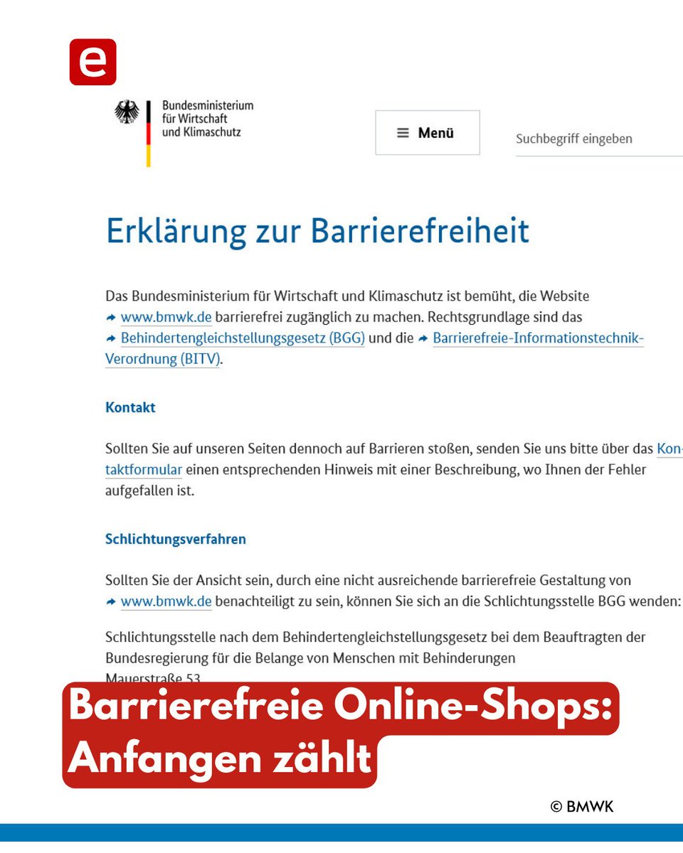 Ende Juni müssen Online-Shops #barrierefrei sein. Bußgelder wird es vermutlich nicht sofort hageln, aber Anfangen ist angesagt, schreibt Etailment.de. Das nutze auch nicht eingeschränkten Kunden: lnkd.in/eu_DkX4Z