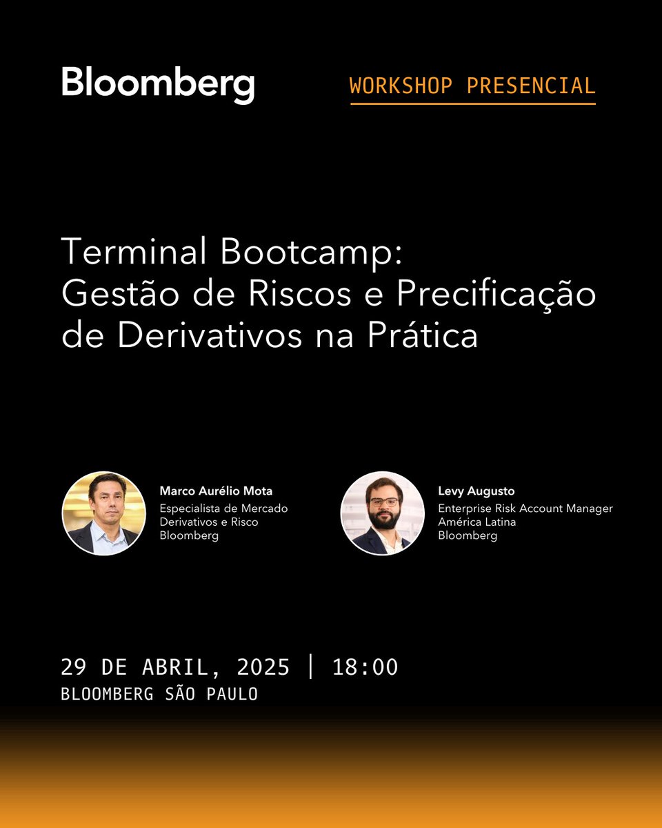 FelippeVelloso's tweet image. Este workshop prático mostra como o @Bloomberg Terminal pode transformar a forma como você precifica, monitora e gerencia riscos em derivativos.
Inscreva-se já: bloom.bg/4jtNYem
#Derivativos #GestaoDeRiscos #BloombergTerminal