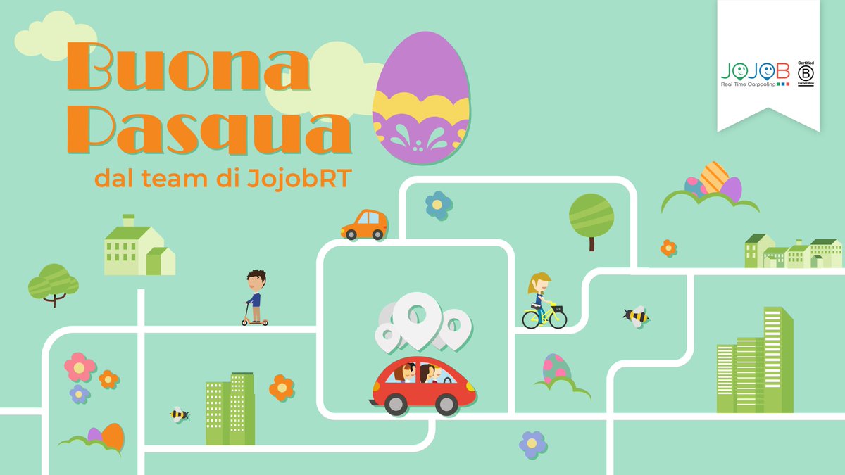 🕊🐣 Auguri per una serena Pasqua! 🐣🕊

#carpooling #JojobRealTimeCarpooling #pasqua 🚗🍃