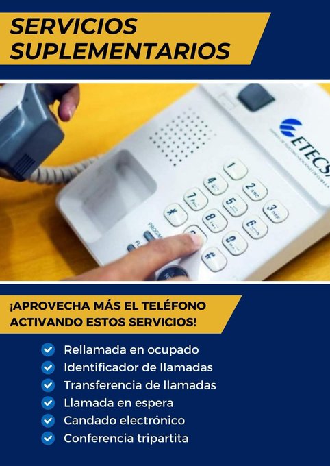 ¿Sabías que tu teléfono puede hacer MÁS ?
✨ Llamada en espera: No pierdas ninguna llamada importante.
📲 Identificador: Saber quién te llama antes de contestar.
🔀 Desvío inteligente: Redirige llamadas cuando no estés disponible.
📞 Conferencia a 3 ¡Habla con varios a la vez!