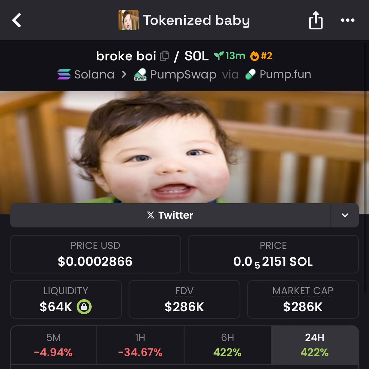 This under 300K dip while #2 on DEX is absolutely free as fuck!!!

APE APE APE broke boi

CA:

5mh9BDsqC55Zzg1Bt8X1cSFYmChVWkEbd8cvVE4Tpump