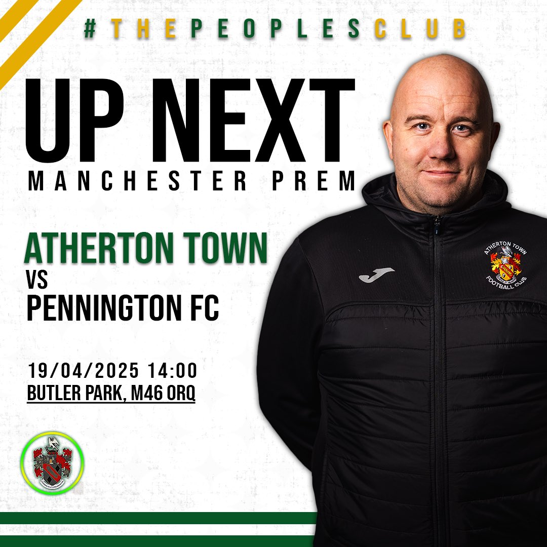 Atherton Town F.C. (@athertontownfc) on Twitter photo MATCH INFO β½οΈ
This Saturday our First Team are at home to <a href="/pennington_fc/">Pennington Football Club</a>
This also marks Princeyβs last home game in charge of ATFC, so get down to the Butler and give him a proper send-off β½οΈ
π Butler Park
β° 14:00 KO
π FREE
π’π‘
#ATFC #ThePeoplesClub MATCH INFO β½οΈ
This Saturday our First Team are at home to <a href="/pennington_fc/">Pennington Football Club</a>
This also marks Princeyβs last home game in charge of ATFC, so get down to the Butler and give him a proper send-off β½οΈ
π Butler Park
β° 14:00 KO
π FREE
π’π‘
#ATFC #ThePeoplesClub