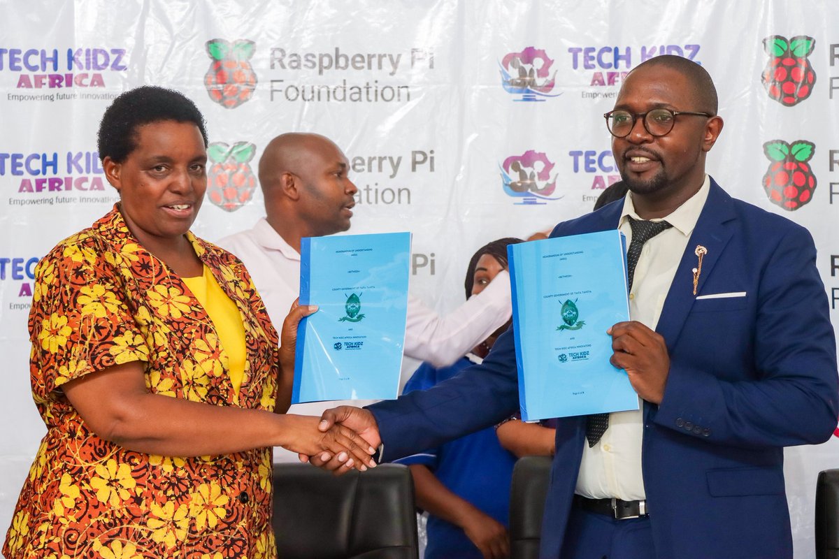 techkidzafrica's tweet image. We’ve signed an MoU with Taita Taveta County to roll out coding, robotics & digital literacy from ECD to high school!
Over 60 teachers trained at Sino Girls, Mwatate, through the #AdvancingComputingLiteracyProject in partnership with @Raspberry_Pi, TSC & MOE.