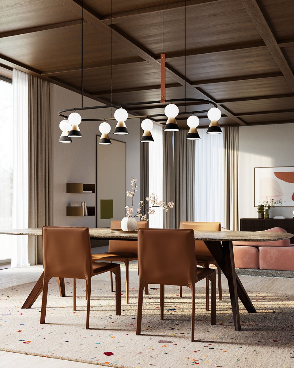Designed by SIGNOROTTO+PARTNERS, the Bozu Oval Suspension adds a bold yet refined presence to the room, casting a warm glow with modern flair. 

More on masierogroup.com/en/collections…

#masierolights
#lightingdesign #lightingdecor
