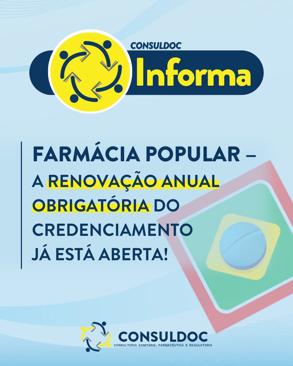 CONSULDOC's tweet image. O processo é indispensável para todas as farmácias e drogarias credenciadas, inclusive aquelas com conexão suspensa. 

📷Prazo final: 30 de maio

📷Não deixe para a última hora. Evite a suspensão de suas vendas.  

📷 Fale com a nossa equipe e garanta sua regularização no prazo!