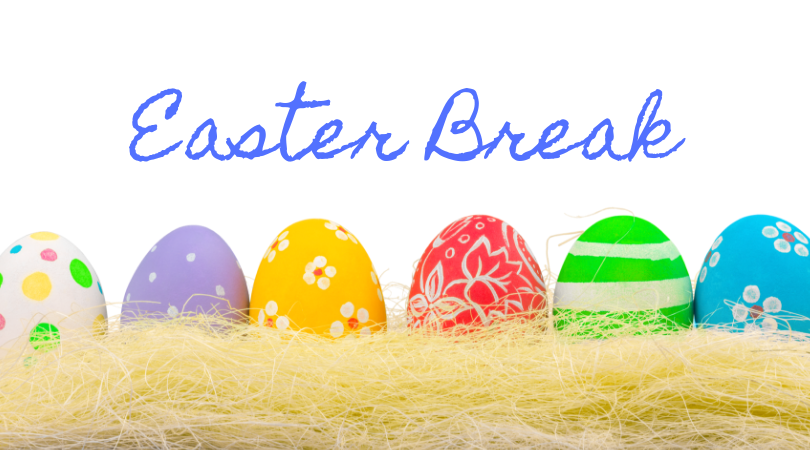 Reminder that there will be no school  Friday April 17th and Monday April 21st for the holiday break!