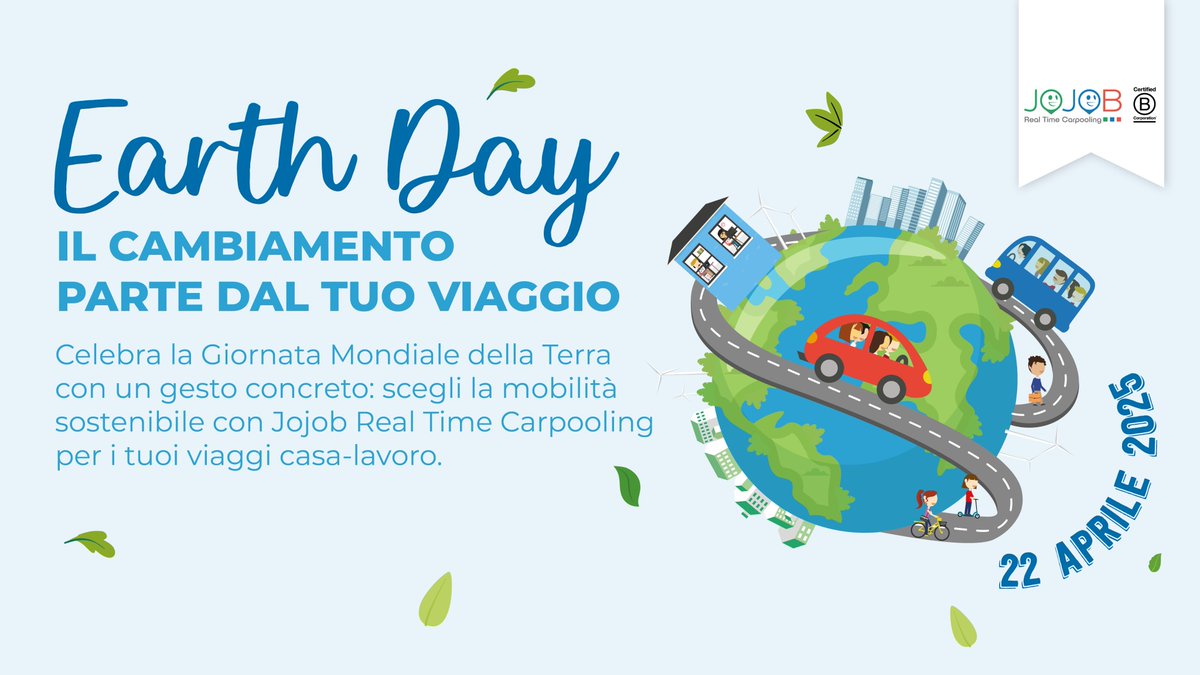 Earth Day 2025: Il cambiamento parte dal tuo viaggio 🚗🌏🍃💚

#JojobRealTimeCarpooling #EarthDay2025