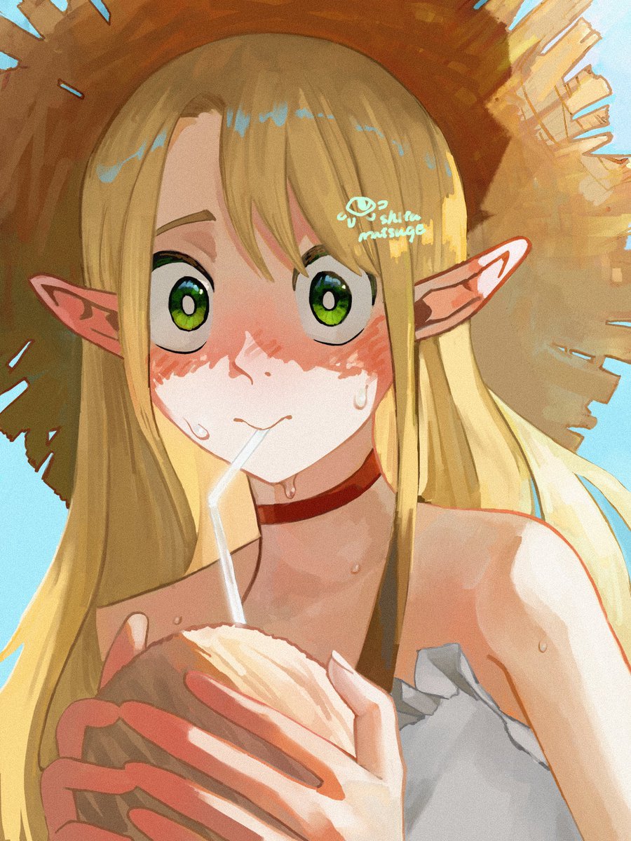 #ダンジョン飯 #マルシル #イラスト 
夏の絵だけど先走りすぎた