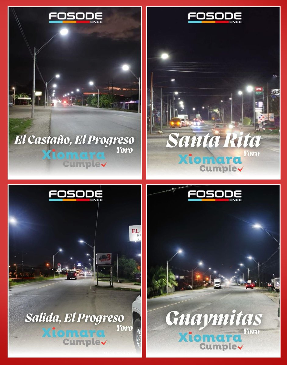 Inicié la transformación con la iluminación del Corredor Turístico CA‑13, instalando luminarias en 15 tramos claves de los más de 70 que tiene la red nacional.

Además, estamos instalando 56 000 lámparas LED en todo el país como primera etapa de rehabilitación de redes y