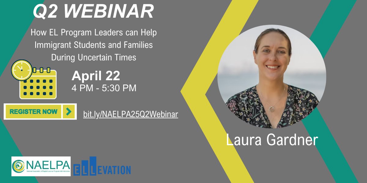 NAELPA (@naelpaforels) on Twitter photo Don't miss this FREE Webinar bit.ly/NAELPA25Q2Webi… to our partner <a href="/EllevationEd/">Ellevation Education</a> for making the webinar possible and for our guest speaker Laura Gardner for giving of her time for this critical webinar. Don't miss this FREE Webinar bit.ly/NAELPA25Q2Webi… to our partner <a href="/EllevationEd/">Ellevation Education</a> for making the webinar possible and for our guest speaker Laura Gardner for giving of her time for this critical webinar.