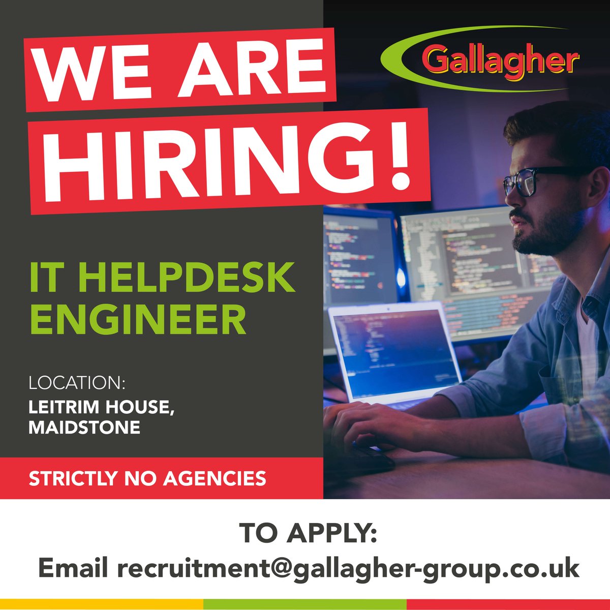 🚨 We’re hiring! Gallagher Group is looking for an IT Helpdesk Engineer in Aylesford 💻 Great team, hands-on support role, room to grow. Apply here 👉 gallagher-group.co.uk/it-helpdesk-en… 

#ITJobs #NowHiring #TechCareers #KentJobs