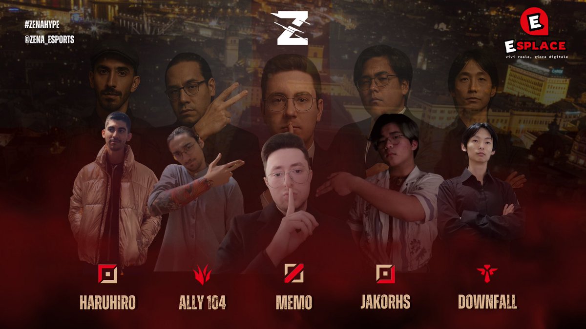 Zena Esports (@zena_esports) on Twitter photo 🔥 𝐍𝐄𝐗𝐓 𝐢𝐬 𝐍𝐎𝐖🔥
🔔 Suonano le campane per l’arrivo di Zena NEXT, il nostro nuovo team che competerà in <a href="/QLASH_Events/">QLASH Eventi 🇮🇹</a> !
🔝: <a href="/HaruhiroLoL/">Claudio "Haruhiro" Scuderi</a>
🌳: <a href="/Ally_104_/">Jack</a>
🧙🏻♂️: <a href="/oimemmo/">MeMo</a>
🔫: <a href="/jakorhs/">Jakorhs</a>
❤️🩹 : <a href="/downfall1_/">downfall</a>
📋 : <a href="/DrukDrukz/">Druk</a>
👀 Per conoscerli <a href="/TheEsportsLog/">EsportsLog</a> oppure clicca qua 🔥 𝐍𝐄𝐗𝐓 𝐢𝐬 𝐍𝐎𝐖🔥
🔔 Suonano le campane per l’arrivo di Zena NEXT, il nostro nuovo team che competerà in <a href="/QLASH_Events/">QLASH Eventi 🇮🇹</a> !
🔝: <a href="/HaruhiroLoL/">Claudio "Haruhiro" Scuderi</a>
🌳: <a href="/Ally_104_/">Jack</a>
🧙🏻♂️: <a href="/oimemmo/">MeMo</a>
🔫: <a href="/jakorhs/">Jakorhs</a>
❤️🩹 : <a href="/downfall1_/">downfall</a>
📋 : <a href="/DrukDrukz/">Druk</a>
👀 Per conoscerli <a href="/TheEsportsLog/">EsportsLog</a> oppure clicca qua