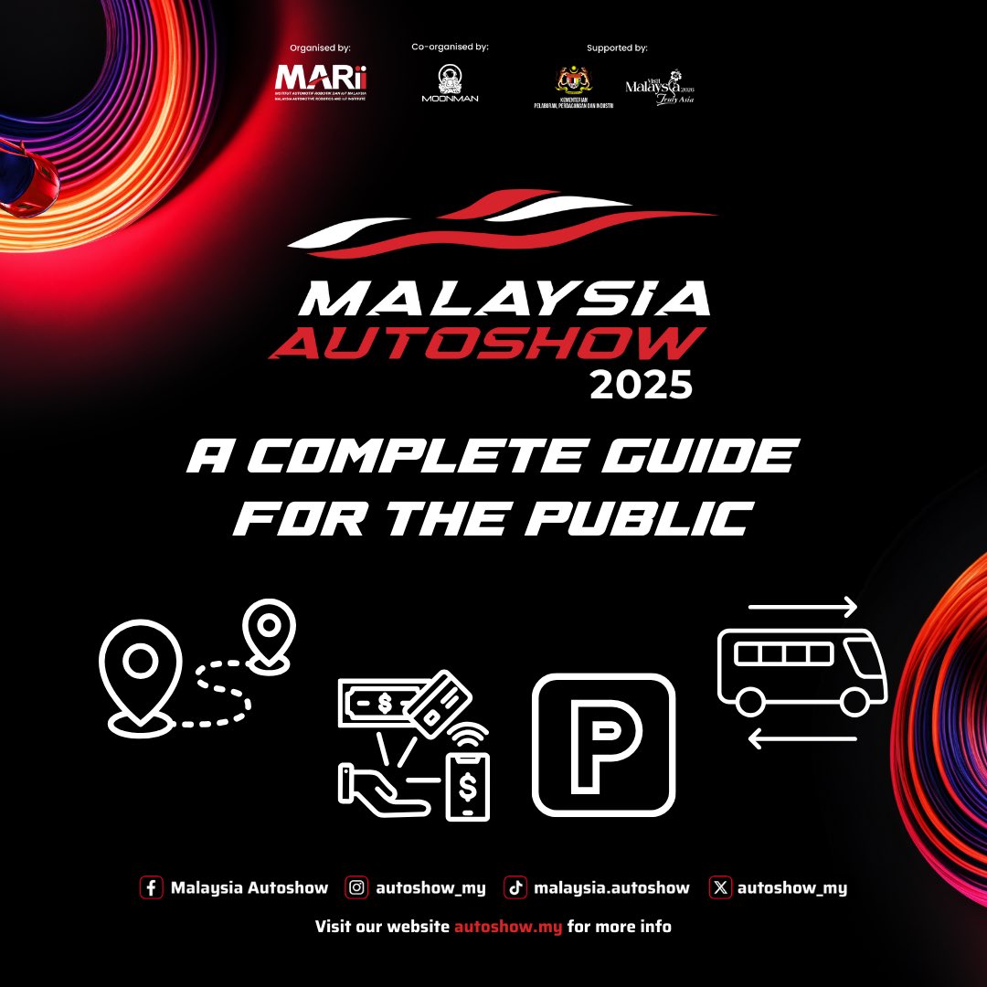 autoshow_my's tweet photo. A COMPLETE GUIDE TO MALAYSIA AUTOSHOW 2025
Your ultimate guide to Malaysia Autoshow 2025 is here!
Swipe through and get event-ready!
#MalaysiaAutoshow2025 #MAS2025 https://t.co/cRtWyL3xWC