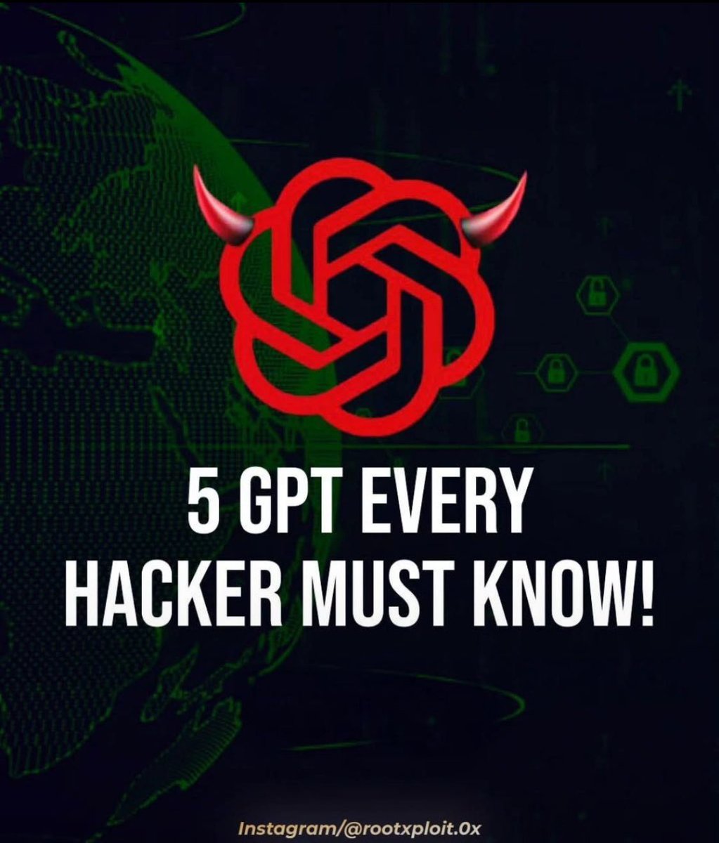 OkorieEvergreen's tweet image. 5 GPT Must-Know Tools & Tricks 🤖💡
⚠️Disclaimer: This content is intended for ethical use and education only. Always hack responsibly and with permission.
#GPT #AIHacking #PentestGPT #CyberSecurity #EthicalHacking #RedTeam #BugBounty #InfoSec #5IVEISCOMING