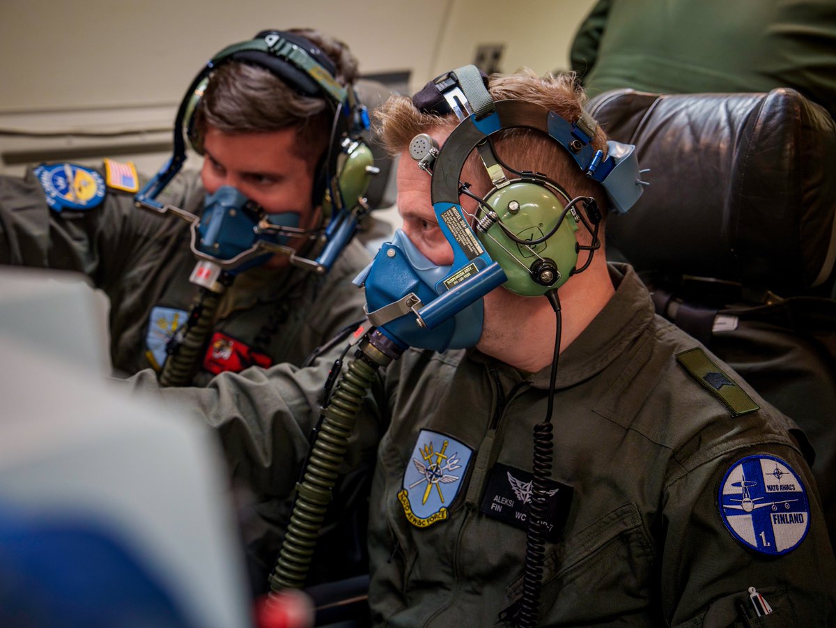 SHAPE_NATO's tweet photo. New heights for Finland 🇫🇮🚀
Their first AWACS flight with NATO just took off during #RamsteinAlloy25—marking a powerful step in Allied air power &amp; unity in the skies. All strengthening NATO's mission readiness and unity🤝💪

#WeAreNATO #StrongerTogether https://t.co/7bM9md8uU9