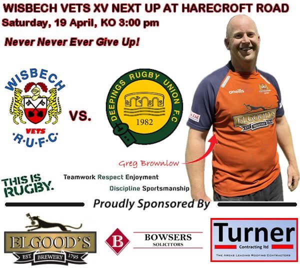 Wisbech Rugby Club (@wisbechrugby) on Twitter photo The Easter Saturday fixture is Wisbech Vets at home against <a href="/deepingsrufc/">Deepings Rugby FC</a> KO 3:00pm
The bar will be open from 2:00pm The Easter Saturday fixture is Wisbech Vets at home against <a href="/deepingsrufc/">Deepings Rugby FC</a> KO 3:00pm
The bar will be open from 2:00pm