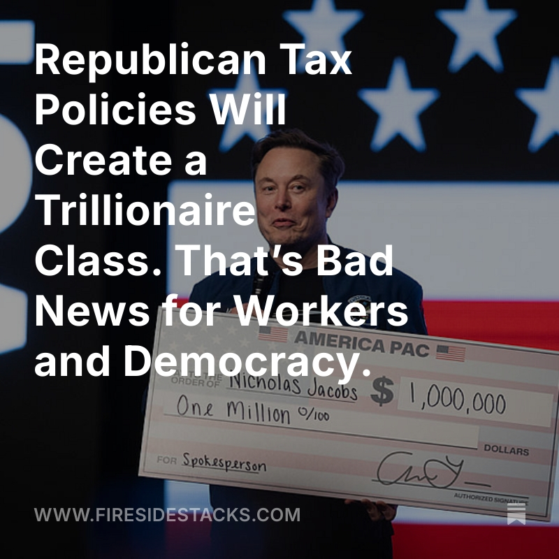 Roosevelt Forward (@rooseveltfwd) on Twitter photo We don’t need trillionaires.
We need a tax system that protects democratic power and puts public investment first.
In #FiresideStacks🔥 <a href="/ItsMsPortia/">Portia Allen-Kyle</a> lays out how to stop the rise of trillionaires—and start building shared prosperity. firesidestacks.com/p/republican-t… We don’t need trillionaires.
We need a tax system that protects democratic power and puts public investment first.
In #FiresideStacks🔥 <a href="/ItsMsPortia/">Portia Allen-Kyle</a> lays out how to stop the rise of trillionaires—and start building shared prosperity. firesidestacks.com/p/republican-t…
