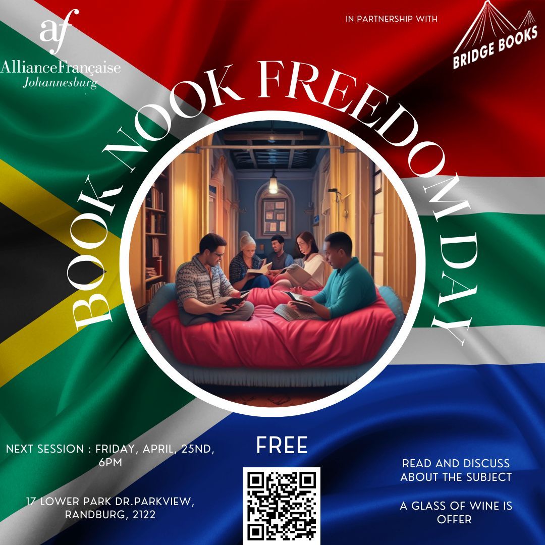 📚 Special Book Club – Freedom Day Edition 🇿🇦
Join us on Friday, April 25th at 6PM for a unique Book Club session at the Alliance Française of Johannesburg!

To mark Freedom Day, we’ve prepared a special selection of books celebrating themes of freedom, identity, and resilience.