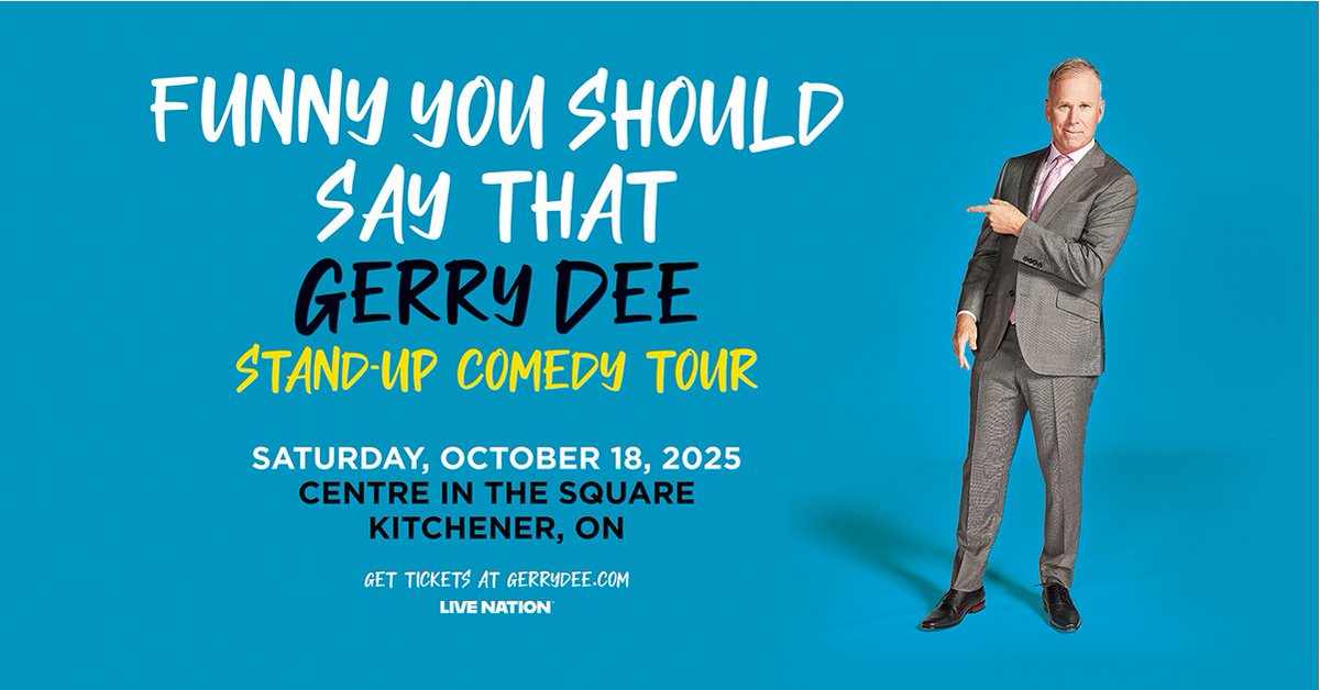 Acclaimed comedian Gerry Dee is hitting the road with his brand-new stand-up tour, Funny You Should Say That! Gerry delivers all-new material about the world as he sees it—relatable, hilarious, and unmistakably Canadian. Get your tickets now: kwtickets.evenue.net/events/GERRYDEE