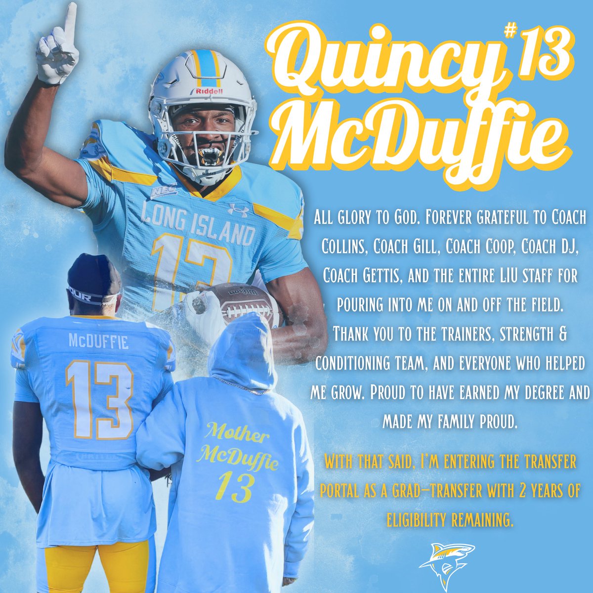 Quincy McDuffie (@quincy_mcduffie) on Twitter photo Excited for the future!!! Officially in the transfer portal as a grad transfer with 2 years of eligibility left. DMs are fully open!!!
<a href="/oc_lincoln/">coachOCLincoln</a> <a href="/KJSTROUD10/">Coach K.J.</a> <a href="/CoachGillins/">Coach DJ Gillins</a> Excited for the future!!! Officially in the transfer portal as a grad transfer with 2 years of eligibility left. DMs are fully open!!!
<a href="/oc_lincoln/">coachOCLincoln</a> <a href="/KJSTROUD10/">Coach K.J.</a> <a href="/CoachGillins/">Coach DJ Gillins</a>